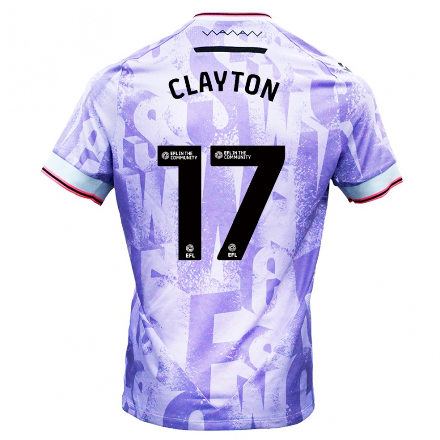 ילדים כדורגל Liam Clayton #17 לילך לבן הרחק ג'רזי 2025/26