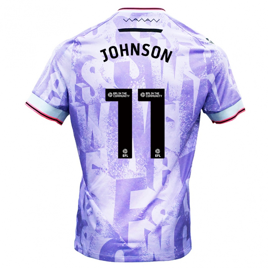 ילדים כדורגל ריס ג'ונסון #11 לילך לבן הרחק ג'רזי 2025/26