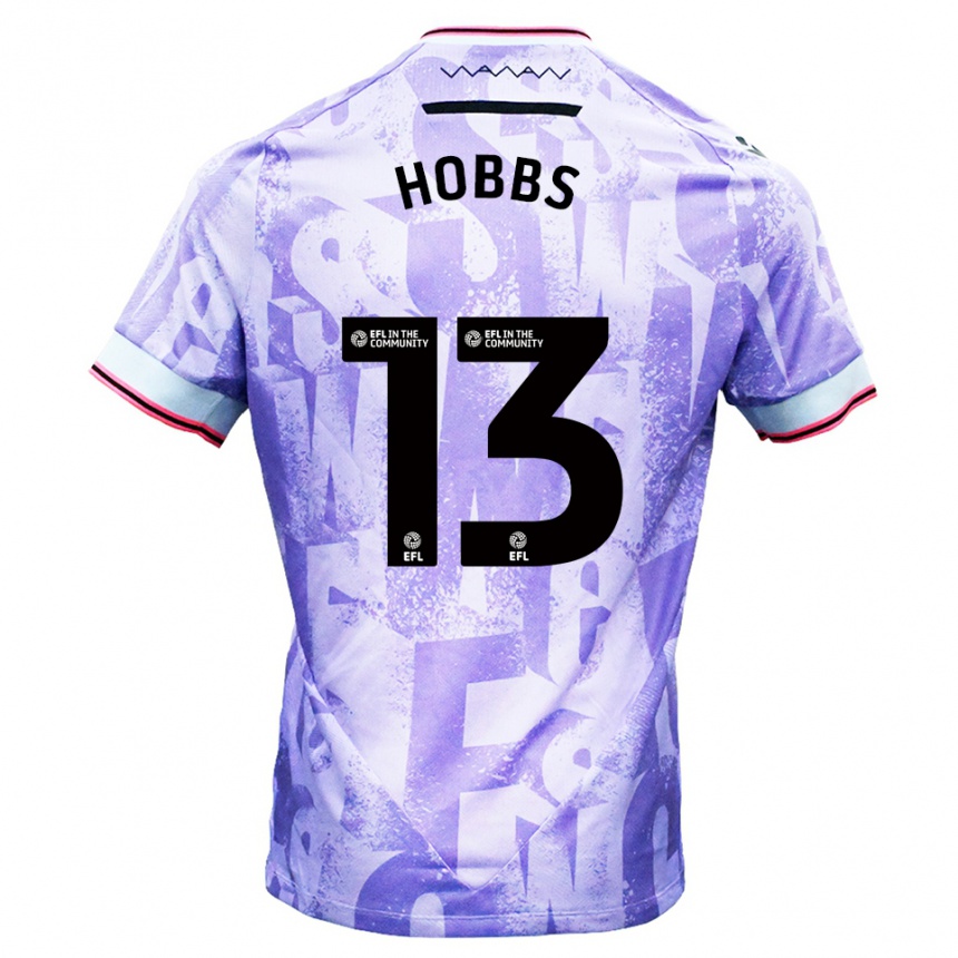 ילדים כדורגל Charlie Hobbs #13 לילך לבן הרחק ג'רזי 2025/26