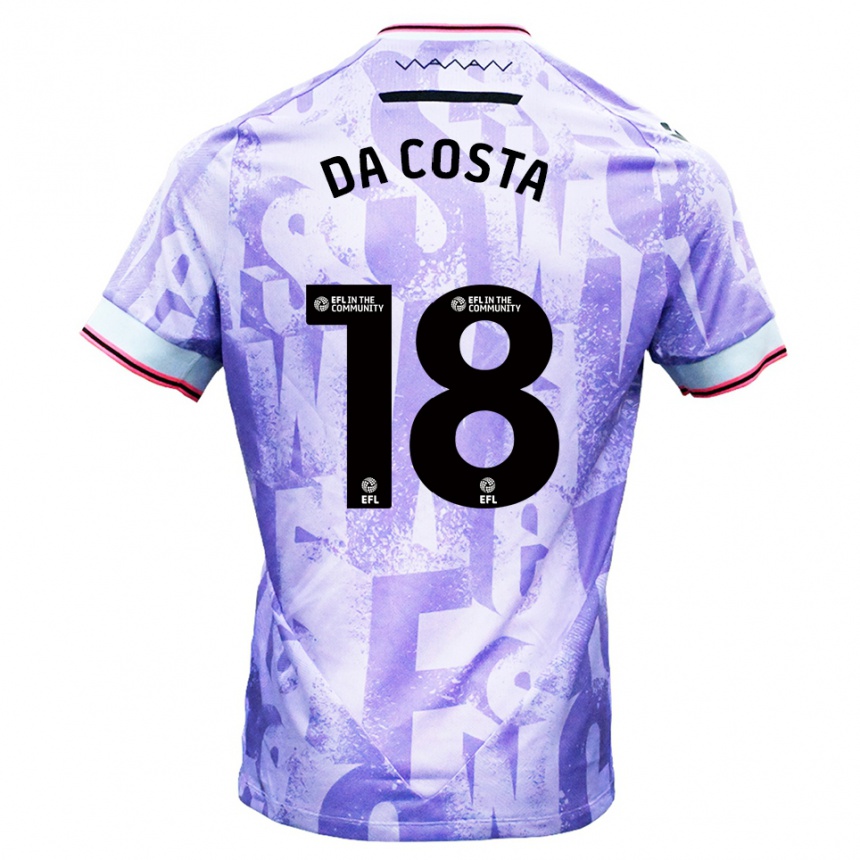 ילדים כדורגל Daniel Da Costa #18 לילך לבן הרחק ג'רזי 2025/26