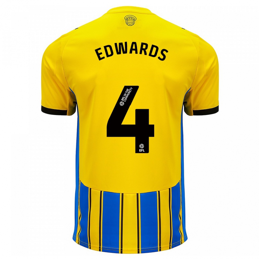 ילדים כדורגל רוני אדוארדס #4 כחול צהוב הרחק ג'רזי 2025/26