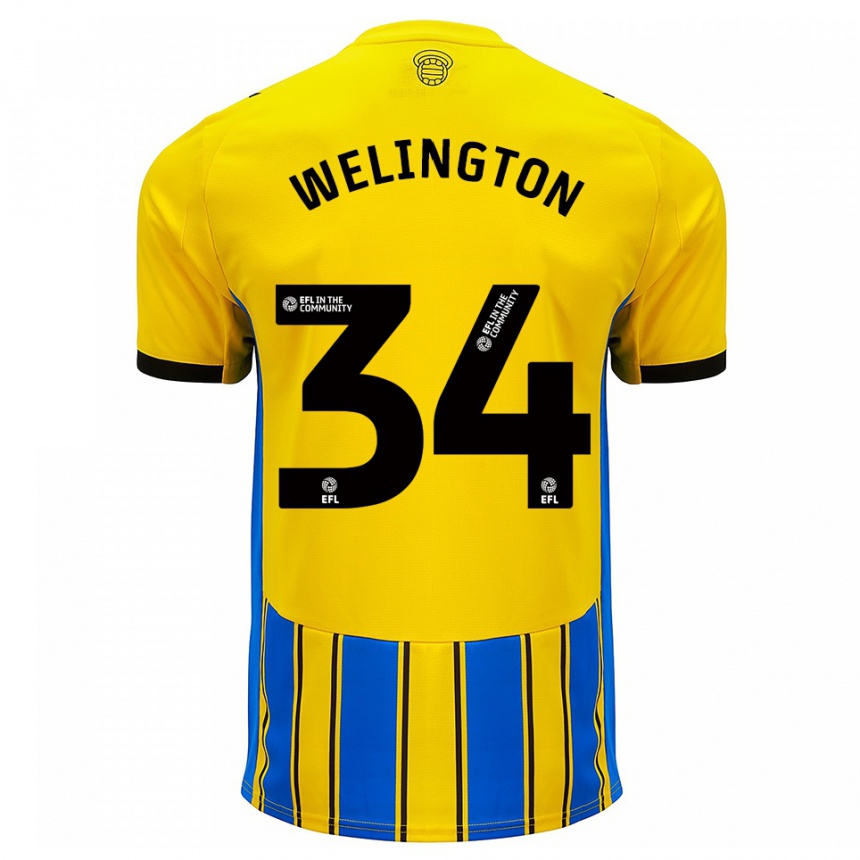 ילדים כדורגל וולינגטון #34 כחול צהוב הרחק ג'רזי 2025/26