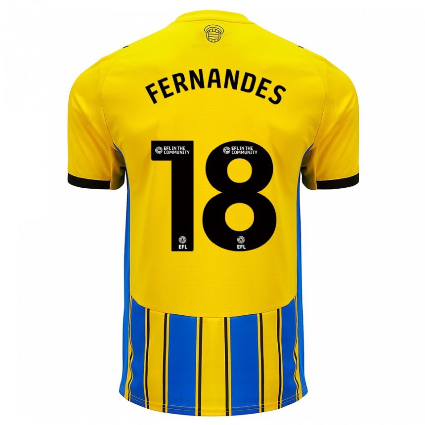 ילדים כדורגל מתאוס פרננדס #18 כחול צהוב הרחק ג'רזי 2025/26