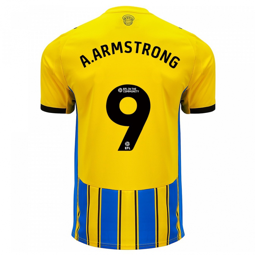 ילדים כדורגל אדם ארמסטרונג #9 כחול צהוב הרחק ג'רזי 2025/26