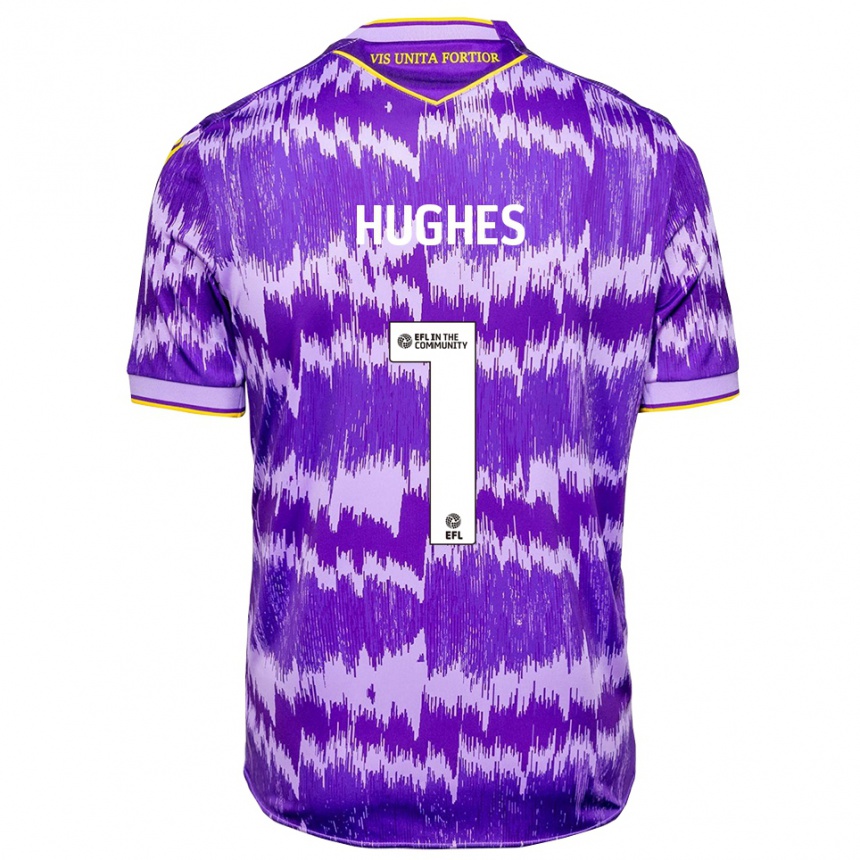 ילדים כדורגל Jonny Hughes #1 סגול צהוב הרחק ג'רזי 2025/26