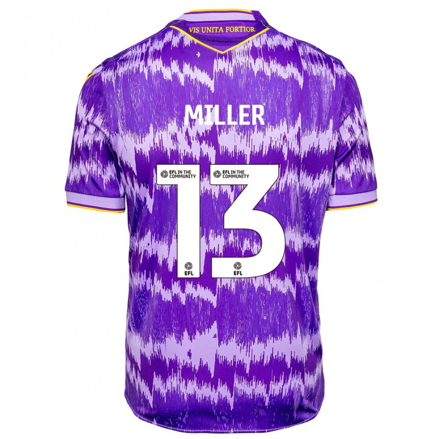 ילדים כדורגל Tom Miller #13 סגול צהוב הרחק ג'רזי 2025/26