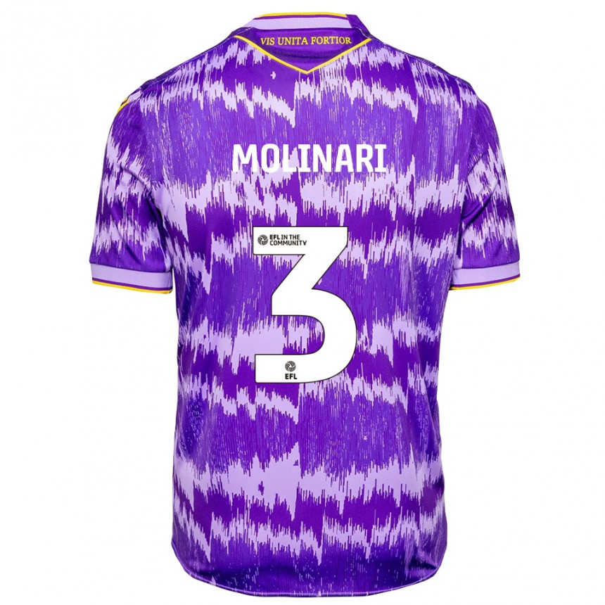 ילדים כדורגל לוסיה מולינארי #3 סגול צהוב הרחק ג'רזי 2025/26