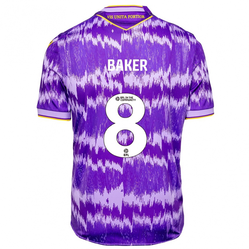 ילדים כדורגל לואיס בייקר #8 סגול צהוב הרחק ג'רזי 2025/26