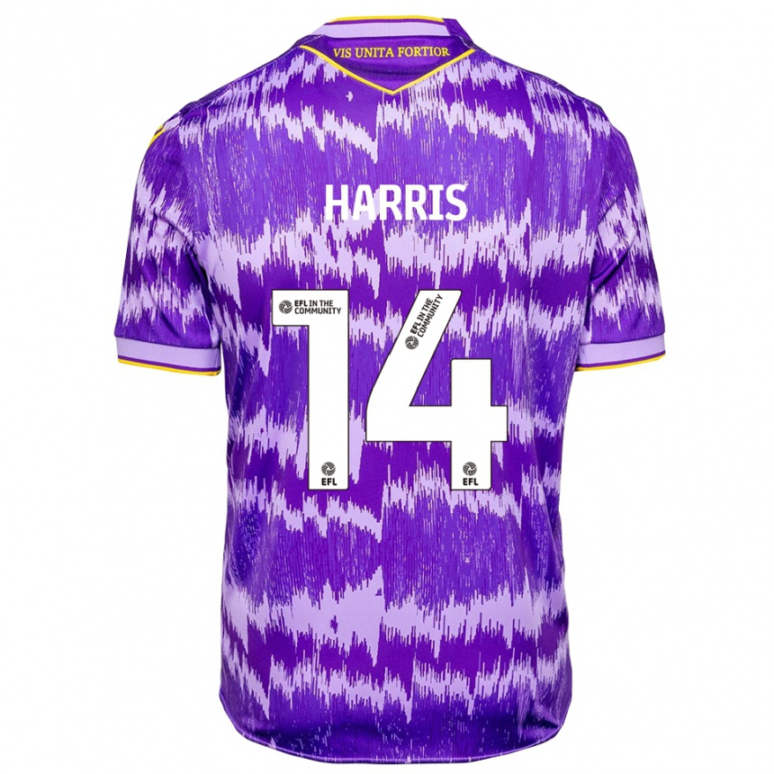 ילדים כדורגל Oscar Harris #14 סגול צהוב הרחק ג'רזי 2025/26