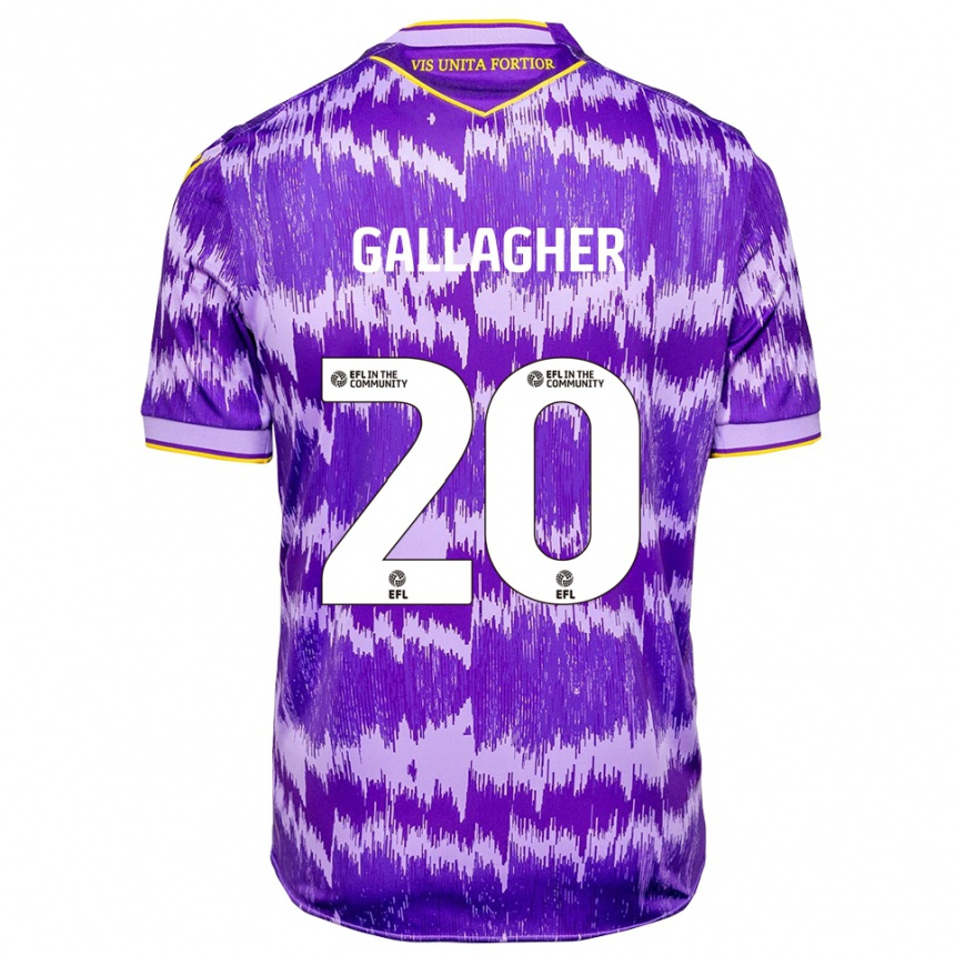 ילדים כדורגל סם גלאגר #20 סגול צהוב הרחק ג'רזי 2025/26