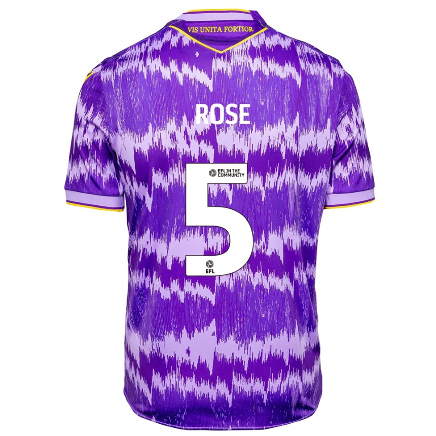 ילדים כדורגל מיכאל רוז #5 סגול צהוב הרחק ג'רזי 2025/26