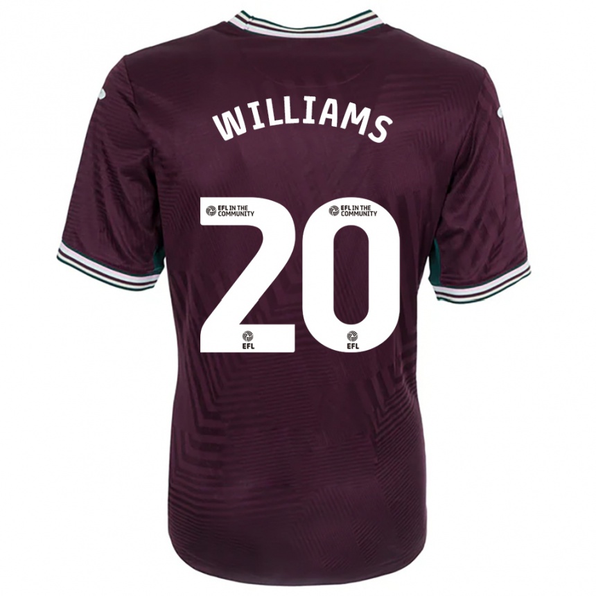 ילדים כדורגל Caitlin Williams #20 חלודה אדום לבן הרחק ג'רזי 2025/26