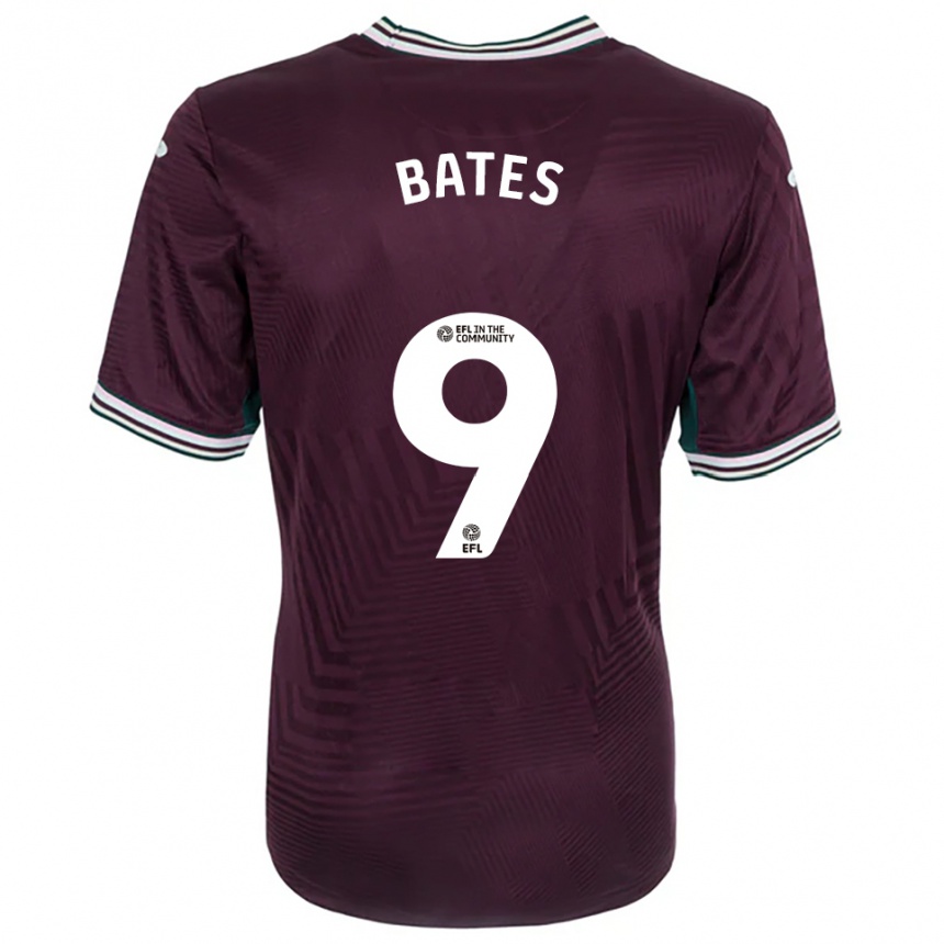 ילדים כדורגל Morgan Bates #9 חלודה אדום לבן הרחק ג'רזי 2025/26