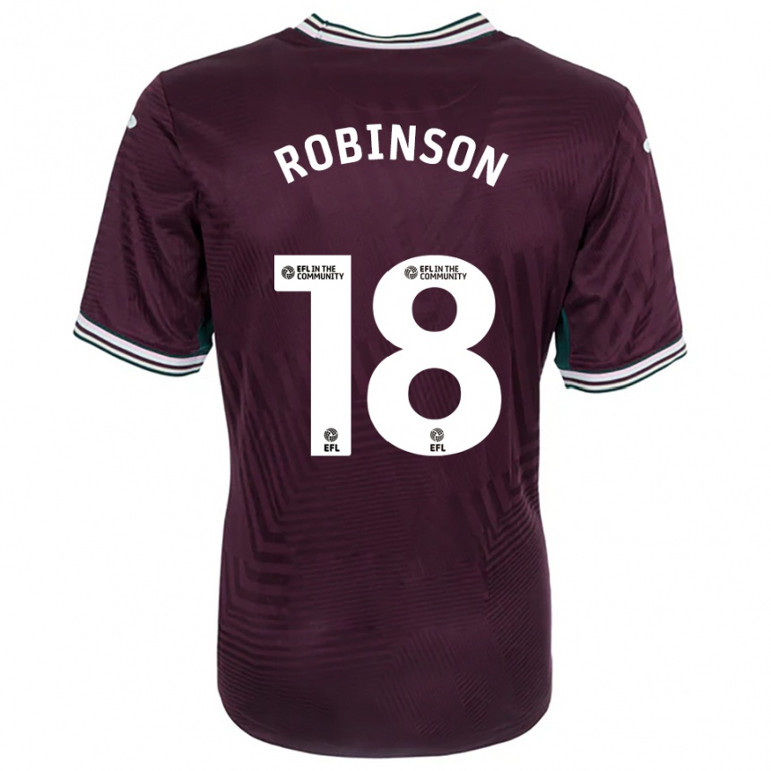 ילדים כדורגל Milo Robinson #18 חלודה אדום לבן הרחק ג'רזי 2025/26
