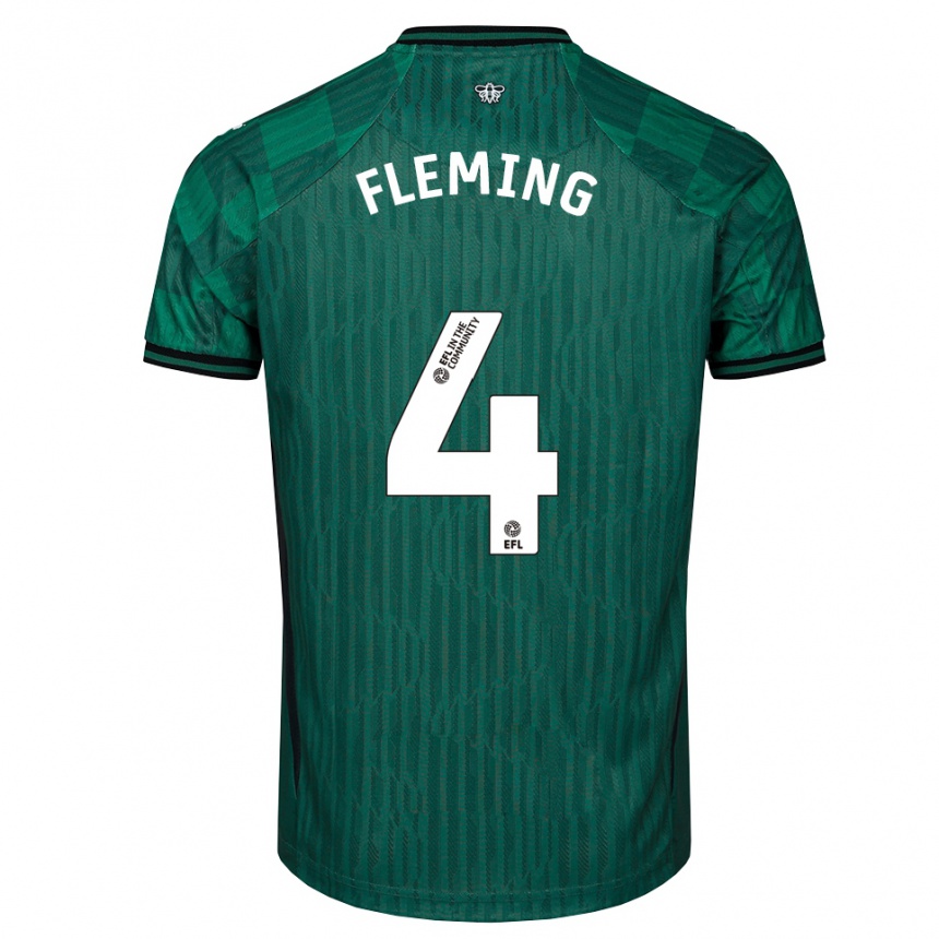 ילדים כדורגל Charlotte Fleming #4 ירוק שחור הרחק ג'רזי 2025/26