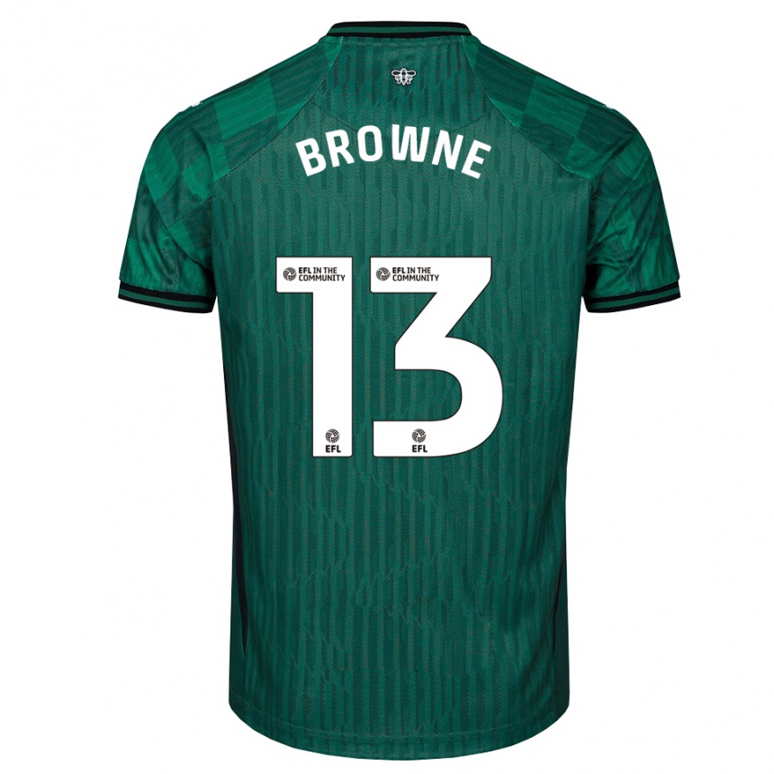 ילדים כדורגל Roraigh Browne #13 ירוק שחור הרחק ג'רזי 2025/26