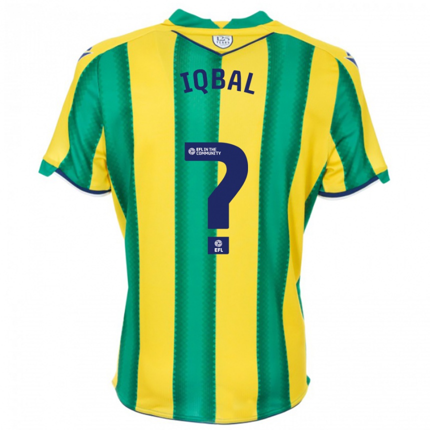 ילדים כדורגל Danyal Iqbal #0 צהוב ירוק הרחק ג'רזי 2025/26