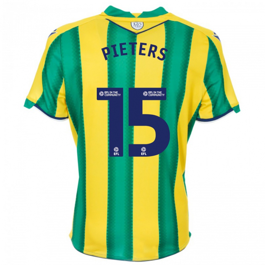 ילדים כדורגל אריק פיטרס #15 צהוב ירוק הרחק ג'רזי 2025/26