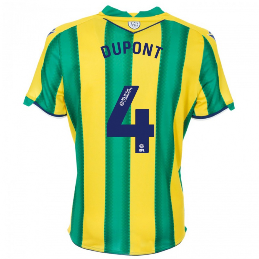 ילדים כדורגל נועה דופונט #4 צהוב ירוק הרחק ג'רזי 2025/26