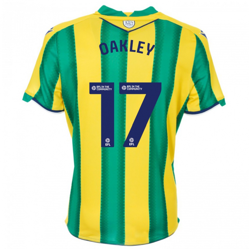ילדים כדורגל ריהאן אוקלי #17 צהוב ירוק הרחק ג'רזי 2025/26 ילדים כדורגל ריהאן אוקלי #17 צהוב ירוק הרחק ג'רזי 2025/26