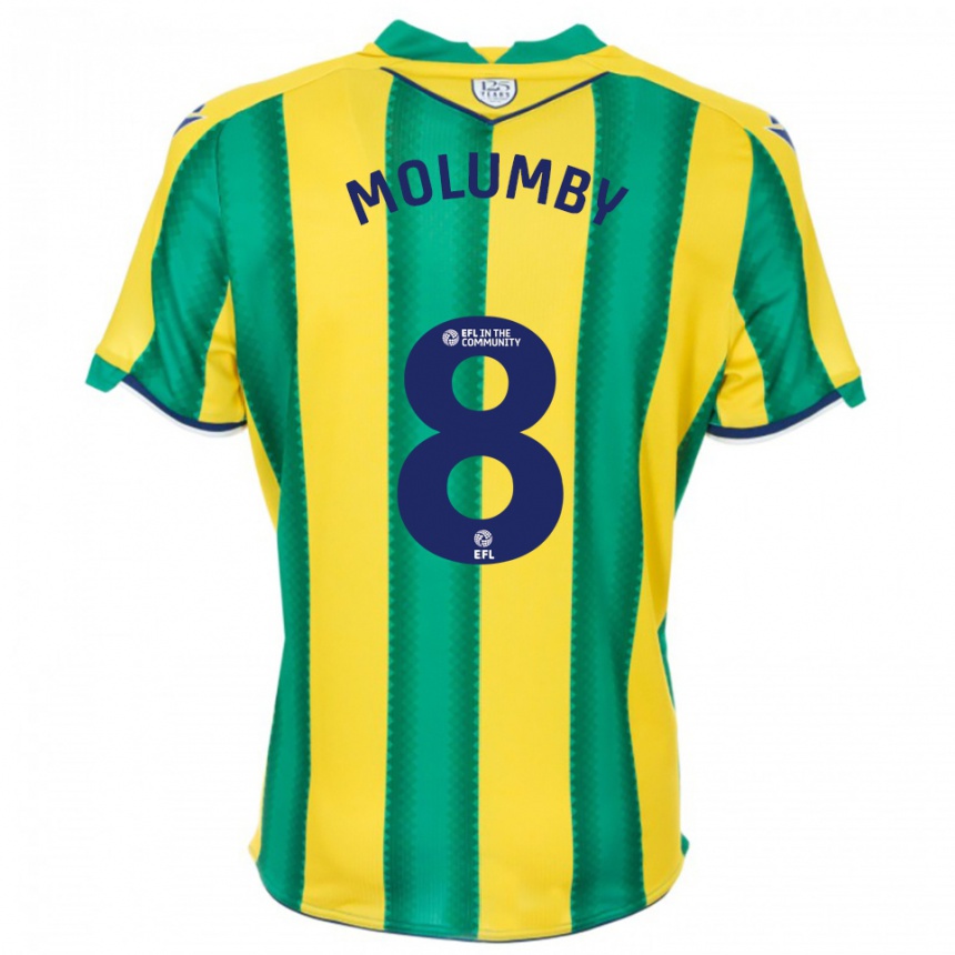 ילדים כדורגל ג'ייסון מולומבי #8 צהוב ירוק הרחק ג'רזי 2025/26