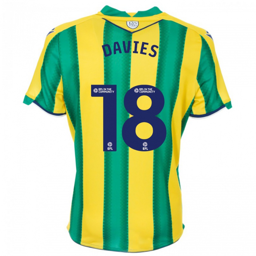 ילדים כדורגל ג'סיקה דייויס #18 צהוב ירוק הרחק ג'רזי 2025/26