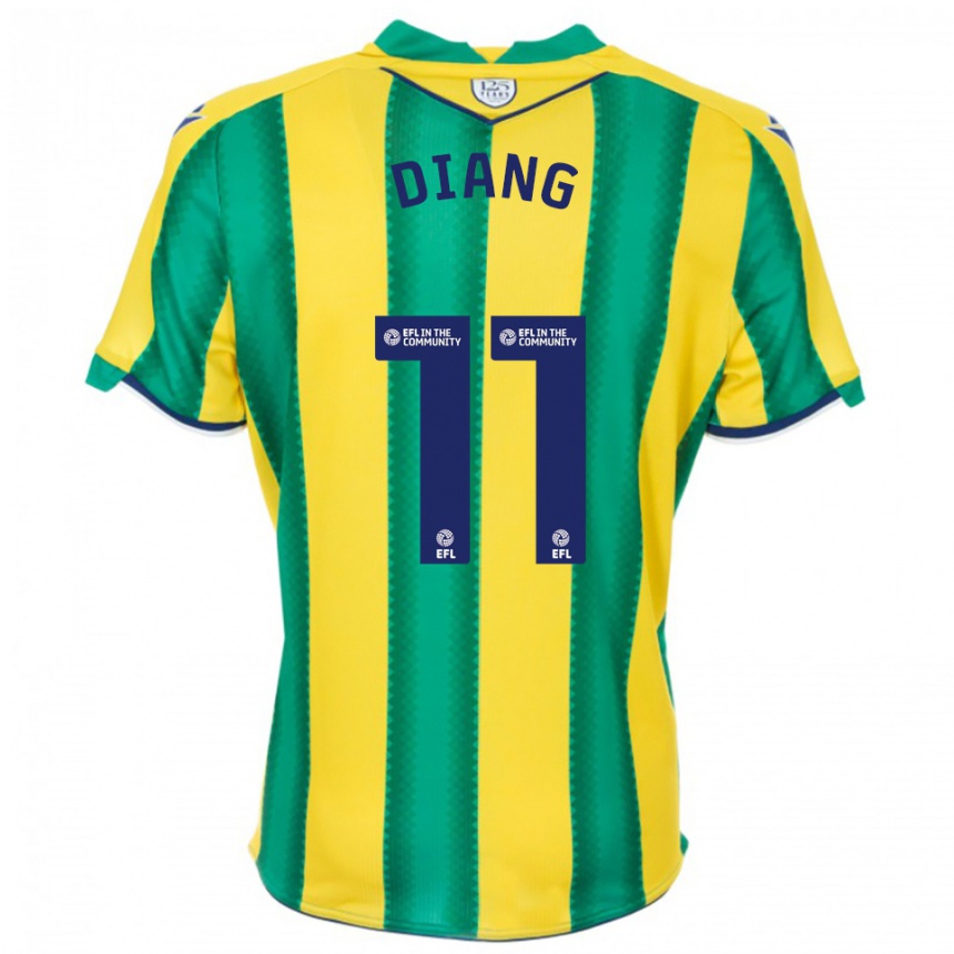 ילדים כדורגל גריידי דיאנגנה #11 צהוב ירוק הרחק ג'רזי 2025/26