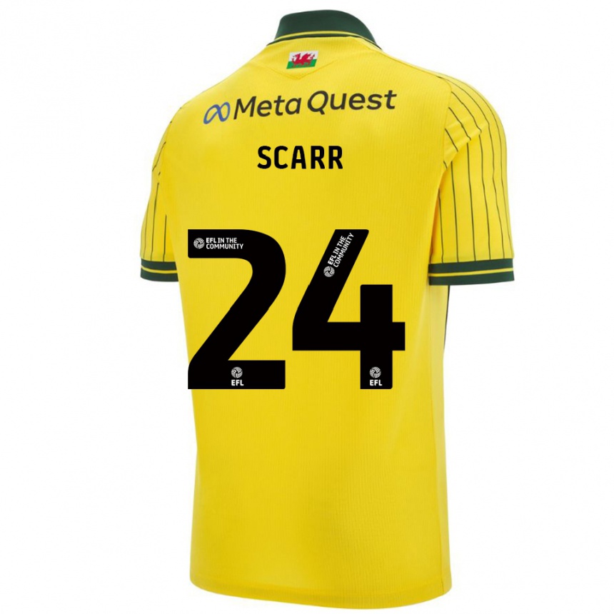 ילדים כדורגל דן סקאר #24 צהוב ירוק הרחק ג'רזי 2025/26