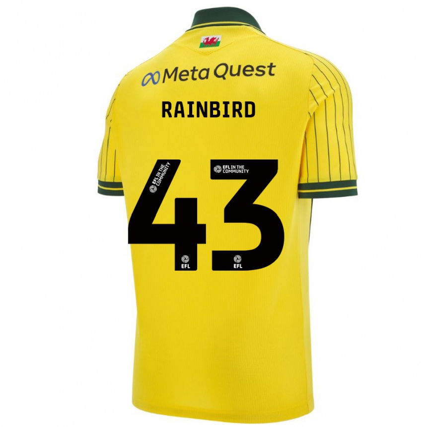 ילדים כדורגל James Rainbird #43 צהוב ירוק הרחק ג'רזי 2025/26