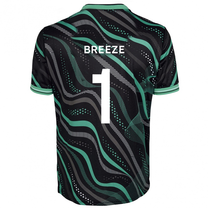 ילדים כדורגל גבריאל בריז #1 שחור ירוק הרחק ג'רזי 2025/26