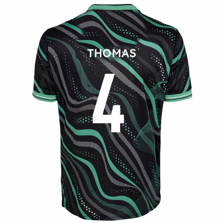 ילדים כדורגל טרל תומאס #4 שחור ירוק הרחק ג'רזי 2025/26