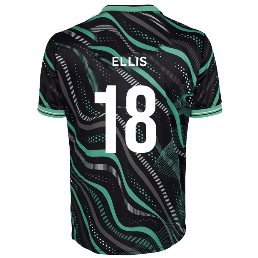 ילדים כדורגל Jack Ellis #18 שחור ירוק הרחק ג'רזי 2025/26