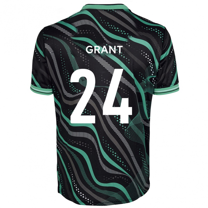 ילדים כדורגל ג'וש גרנט #24 שחור ירוק הרחק ג'רזי 2025/26