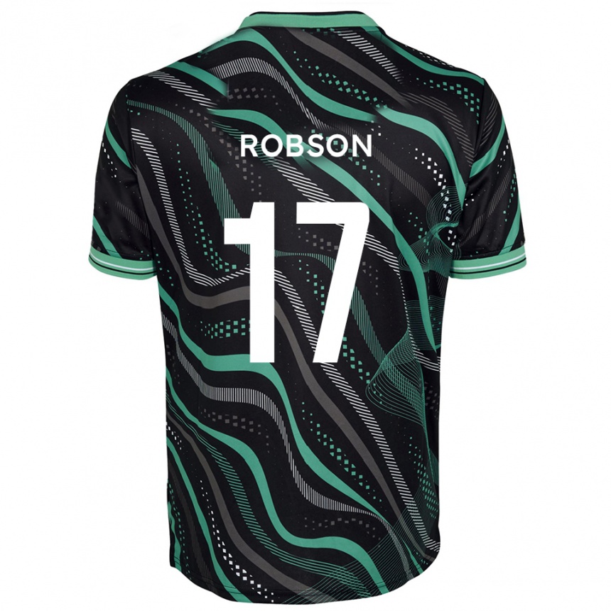 ילדים כדורגל אית'ן רובסון #17 שחור ירוק הרחק ג'רזי 2025/26