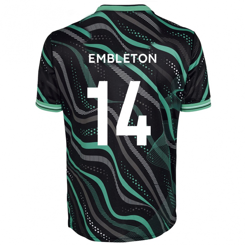 ילדים כדורגל אליוט אמבלטון #14 שחור ירוק הרחק ג'רזי 2025/26