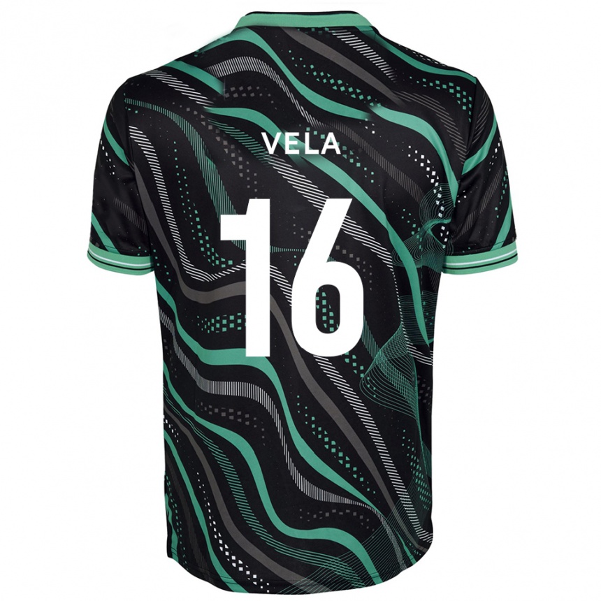 ילדים כדורגל ג'וש ולה #16 שחור ירוק הרחק ג'רזי 2025/26