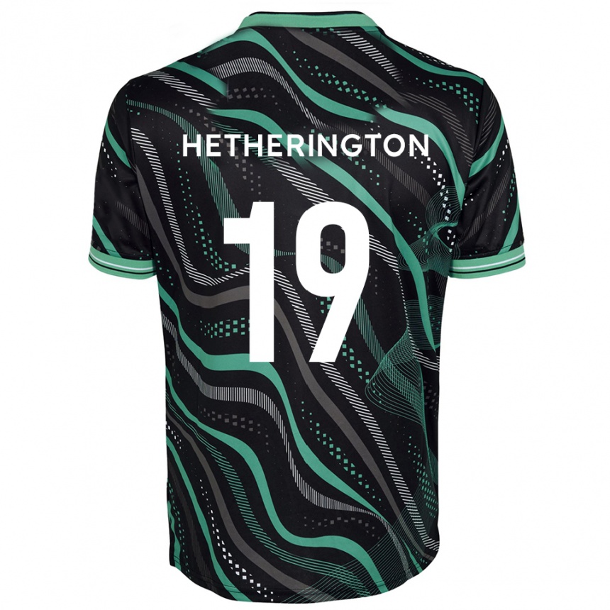 ילדים כדורגל Sam Hetherington #19 שחור ירוק הרחק ג'רזי 2025/26