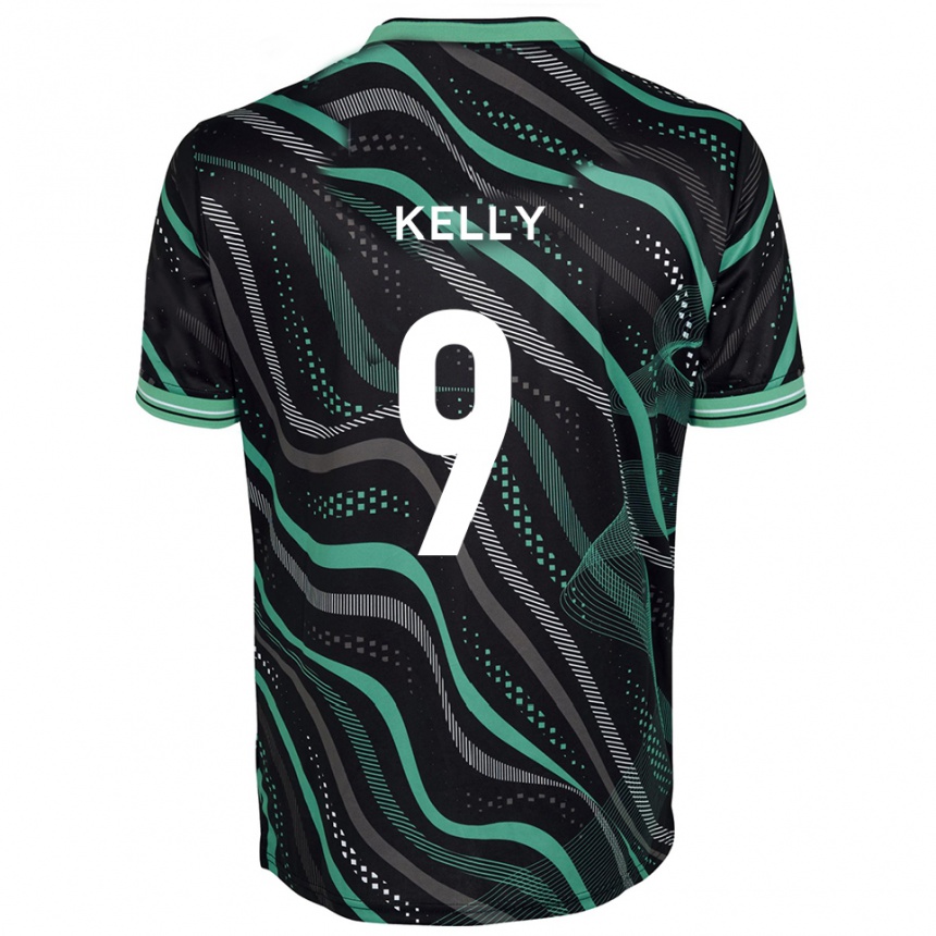 ילדים כדורגל ג'ורג'י קלי #9 שחור ירוק הרחק ג'רזי 2025/26