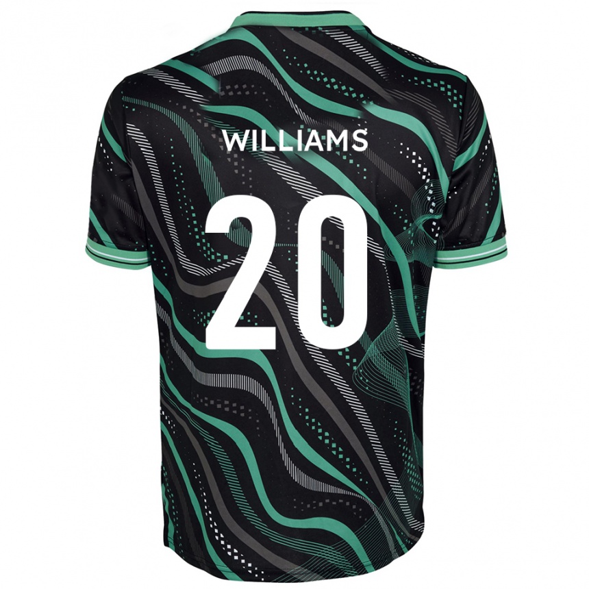 ילדים כדורגל Ben Williams #20 שחור ירוק הרחק ג'רזי 2025/26