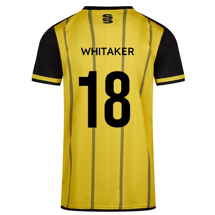 ילדים כדורגל Eve Whitaker #18 צהוב שחור הרחק ג'רזי 2025/26