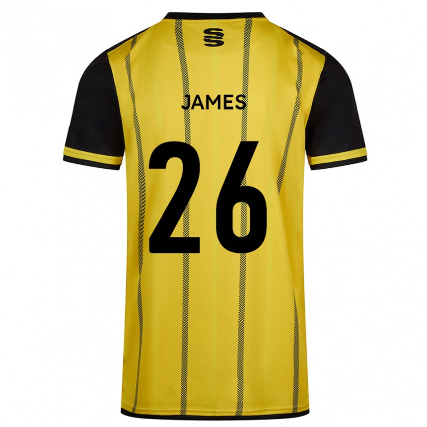 ילדים כדורגל Nicola James #26 צהוב שחור הרחק ג'רזי 2025/26