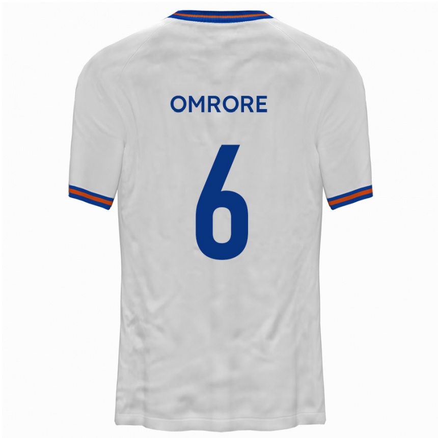 ילדים כדורגל Manny Omrore #6 לבן כחול הרחק ג'רזי 2025/26