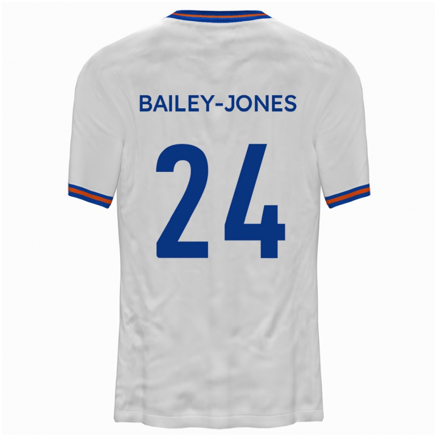 ילדים כדורגל William Bailey-Jones #24 לבן כחול הרחק ג'רזי 2025/26