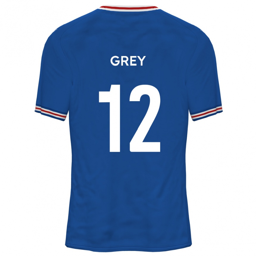 ילדים כדורגל Joe Grey #12 כחול דודג'ר הרחק ג'רזי 2025/26