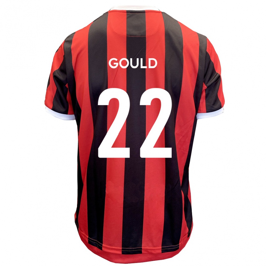 ילדים כדורגל Matt Gould #22 אדום שחור הרחק ג'רזי 2025/26