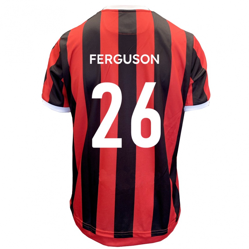 ילדים כדורגל קייל פרגוסון #26 אדום שחור הרחק ג'רזי 2025/26