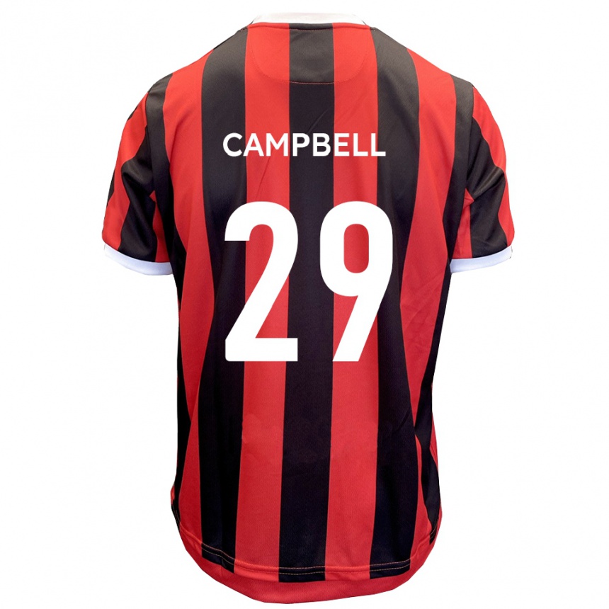 ילדים כדורגל טהבון קמפבל #29 אדום שחור הרחק ג'רזי 2025/26