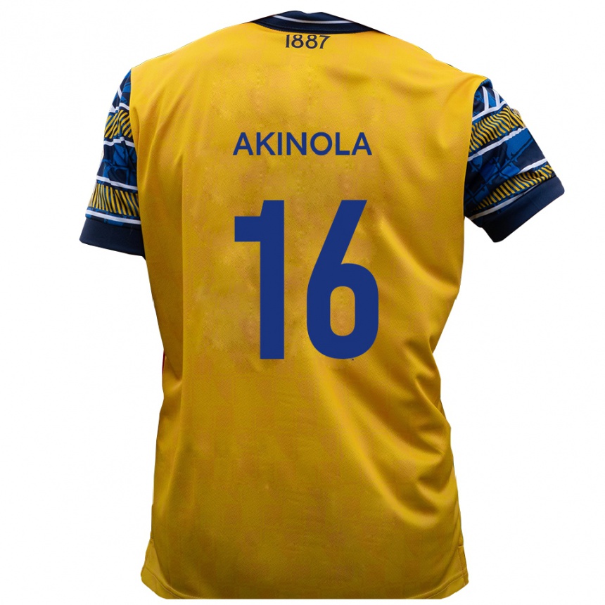 ילדים כדורגל טונג׳י אקינולה #16 צהוב שחור הרחק ג'רזי 2025/26