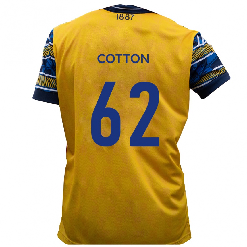 ילדים כדורגל Bailey Cotton #62 צהוב שחור הרחק ג'רזי 2025/26
