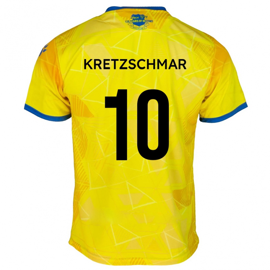 ילדים כדורגל מקס קרצ'מר #10 צהוב כחול הרחק ג'רזי 2025/26
